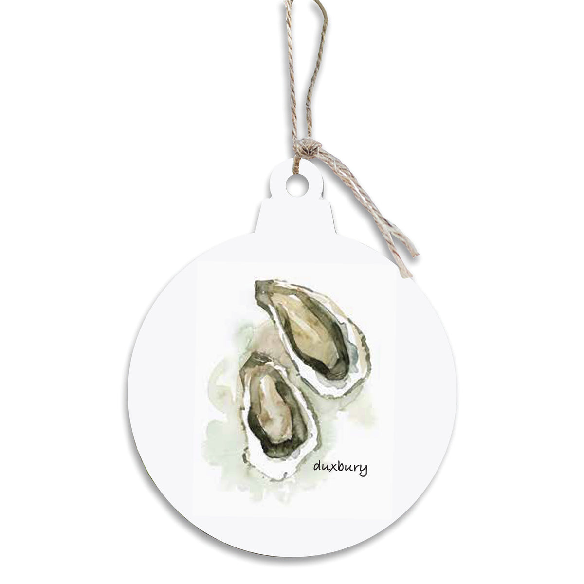 Oysters Watercolor Personalized Wooden Ornament