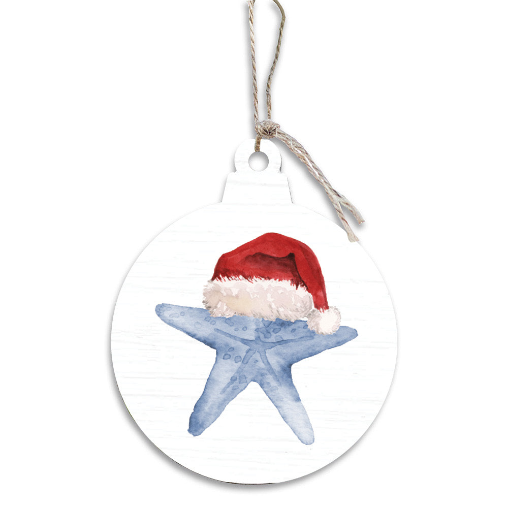 Santa Starfish Ornament