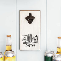 Boston City Outline Skyline Bottle Opener