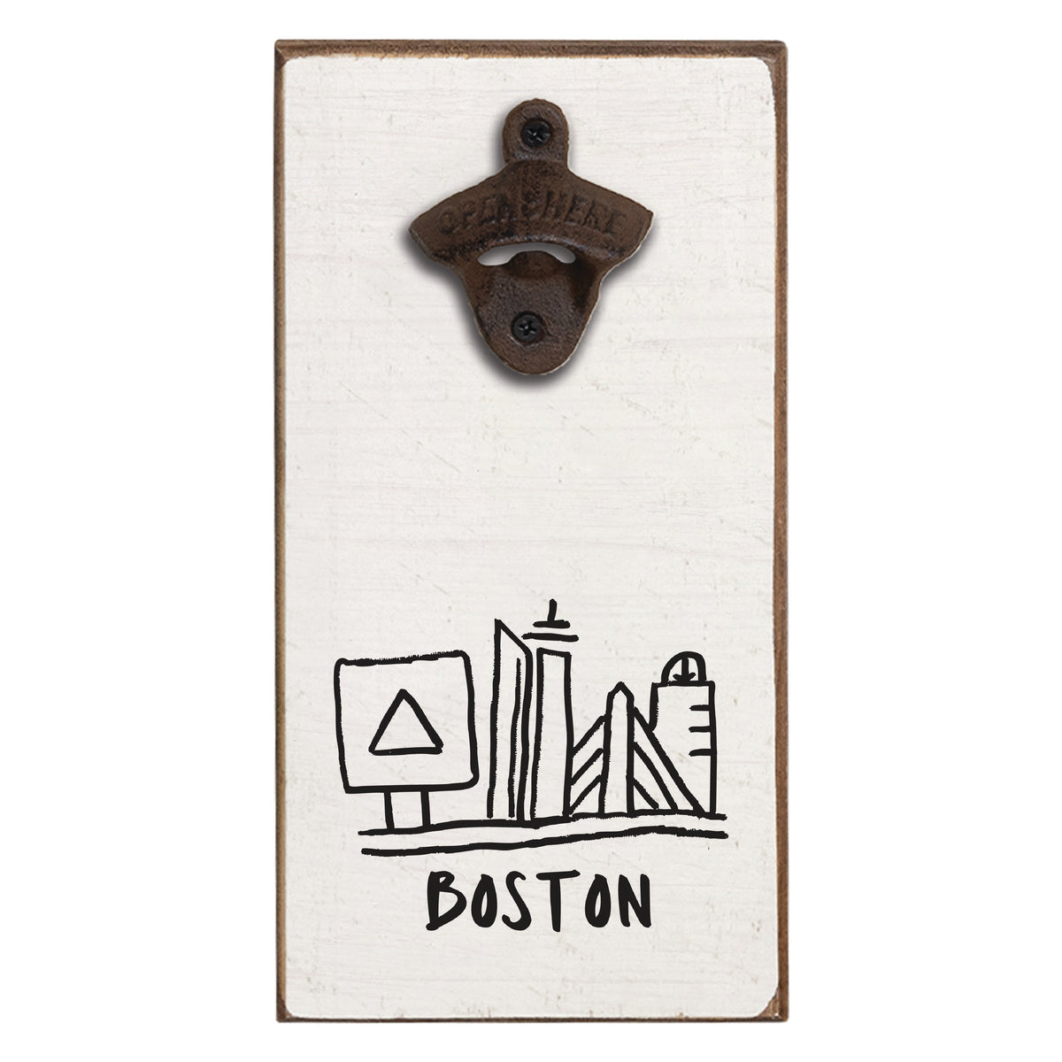 Boston City Outline Skyline Bottle Opener