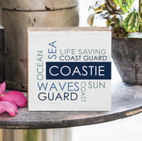 Coastie Word Cloud Decorative Wooden Block