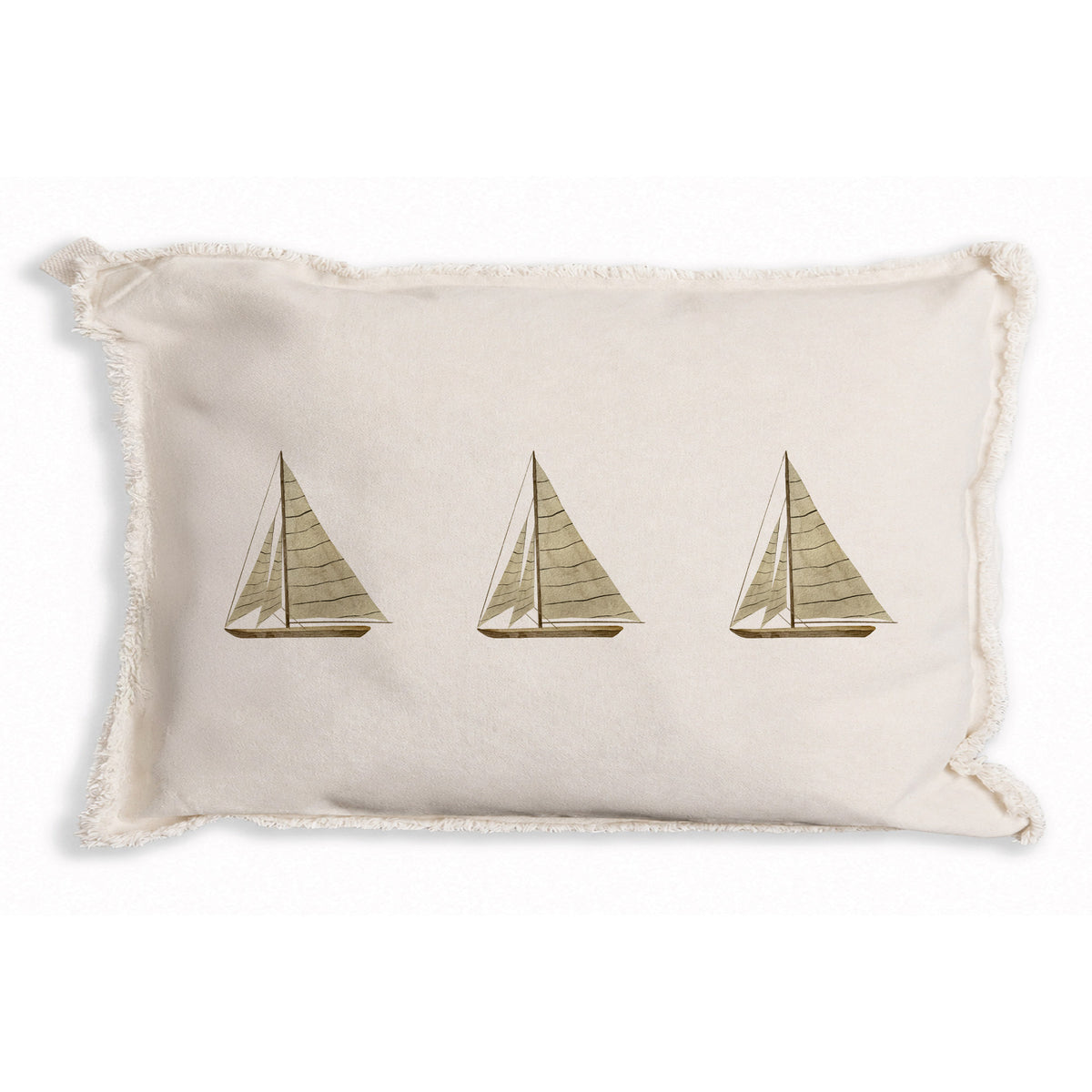 Striped Sailboats Pillow