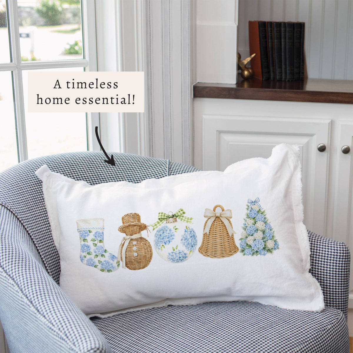 Holiday Hydrangea Icons Pillow