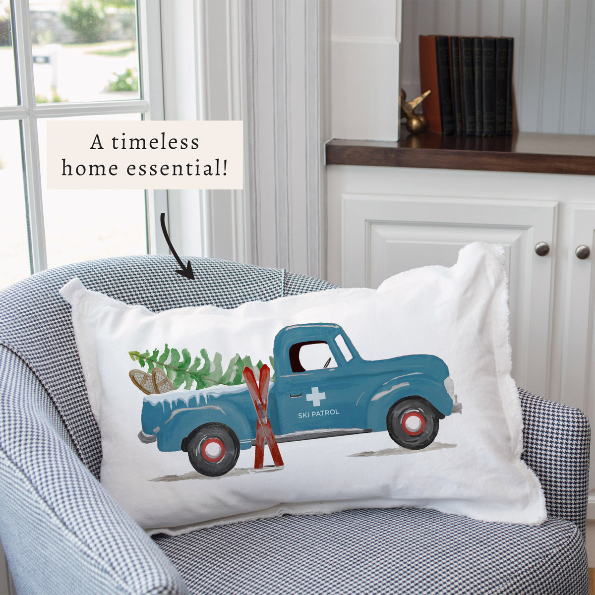 Ski Patrol Truck Pillow