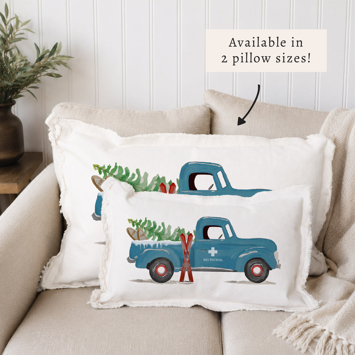 Ski Patrol Truck Pillow