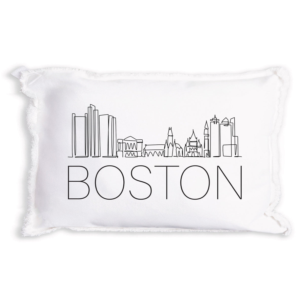 Boston Line Art Skyline Pillow