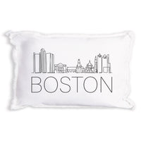 Boston Line Art Skyline Pillow