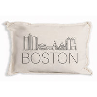 Boston Line Art Skyline Pillow