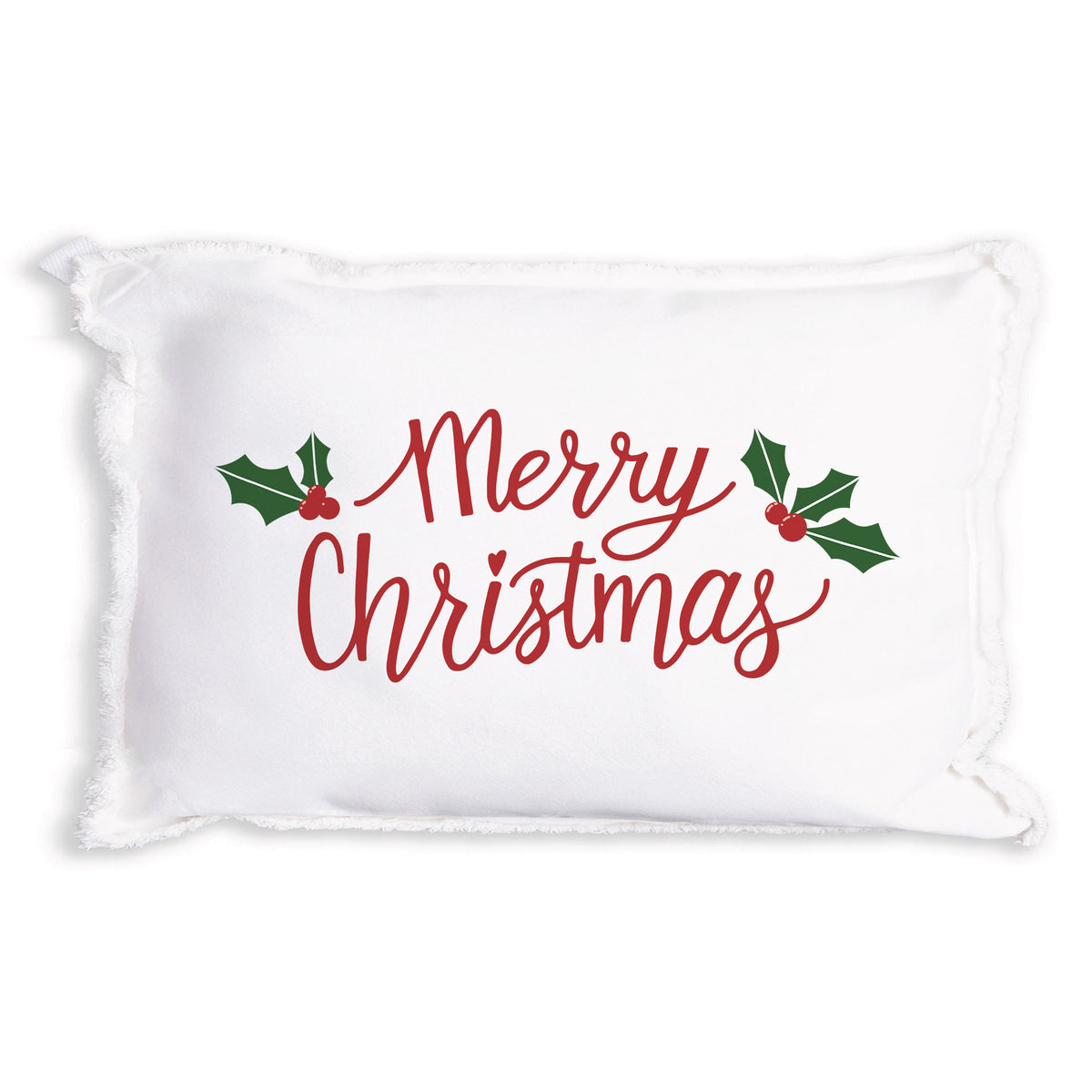 Merry Christmas Holly Pillow