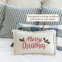 Merry Christmas Holly Pillow