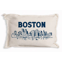 Navy Boston Skyline Pillow