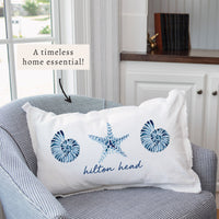 Blue Shell Starfish Personalized Pillow