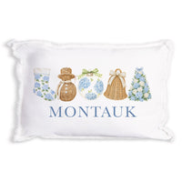 Holiday Hydrangea Icons Personalized Pillow