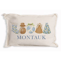 Holiday Hydrangea Icons Personalized Pillow