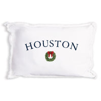 Holiday Wreath Personalized Pillow