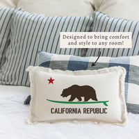 Cali Surf Bear Personalized Pillow