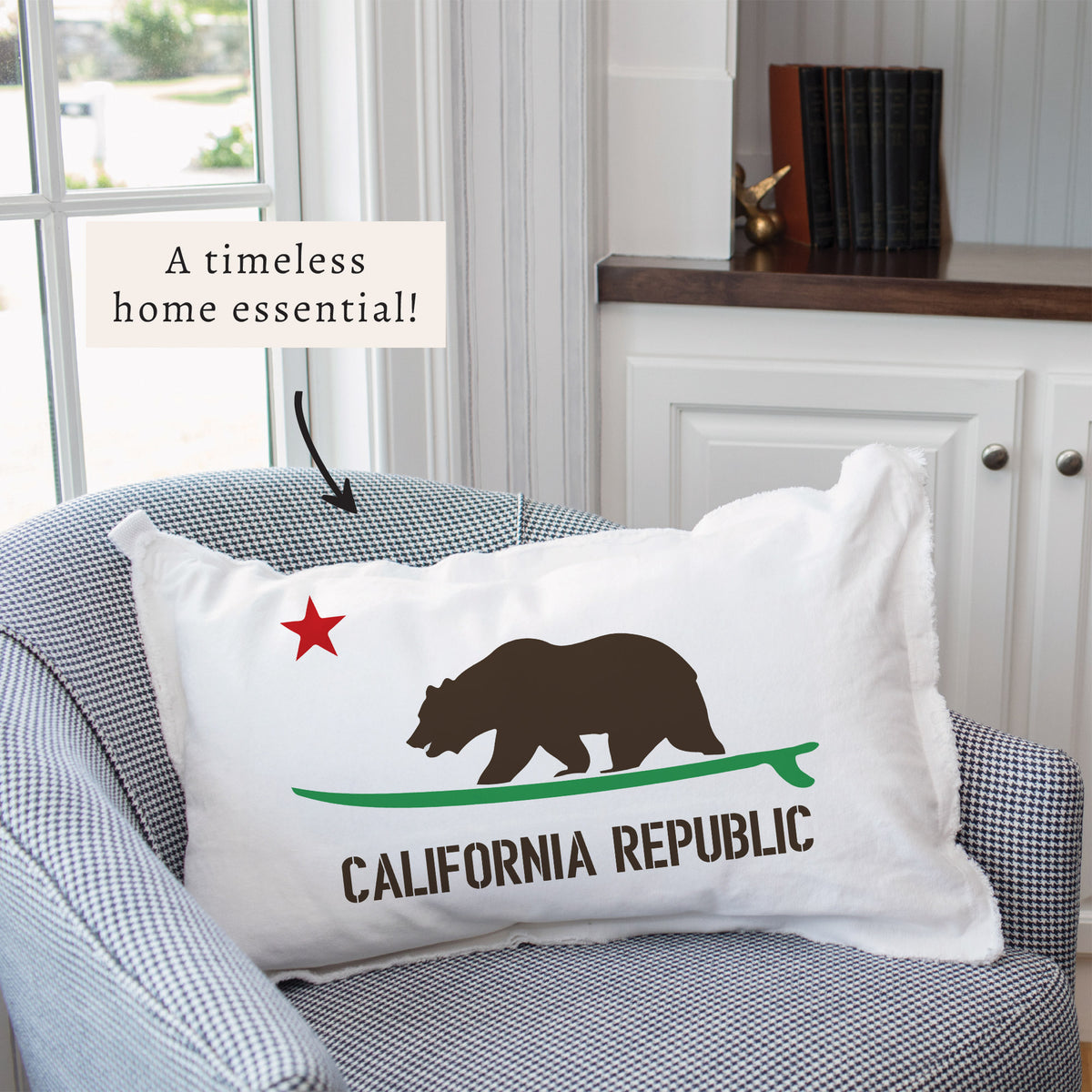Cali Surf Bear Personalized Pillow