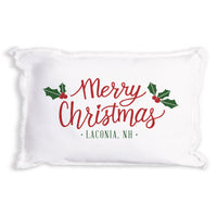 Merry Christmas Holly Personalized Pillow