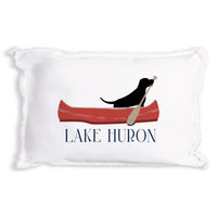 Dog Canoe Personalized Pillow