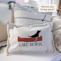 Dog Canoe Personalized Pillow