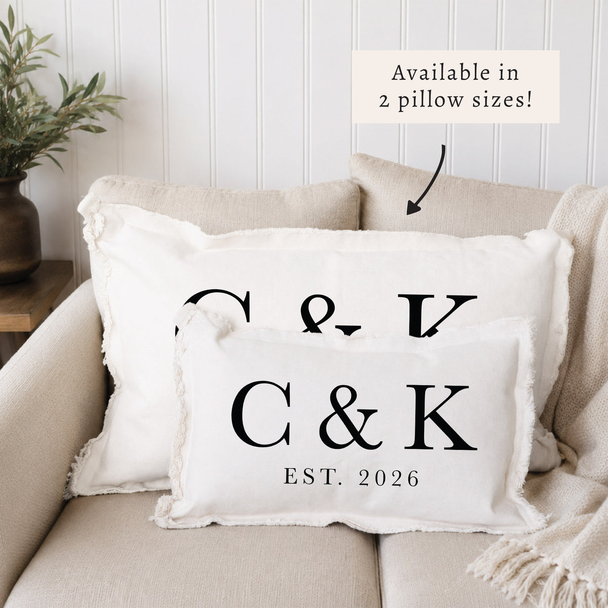 Initials Established Personalized Pillow