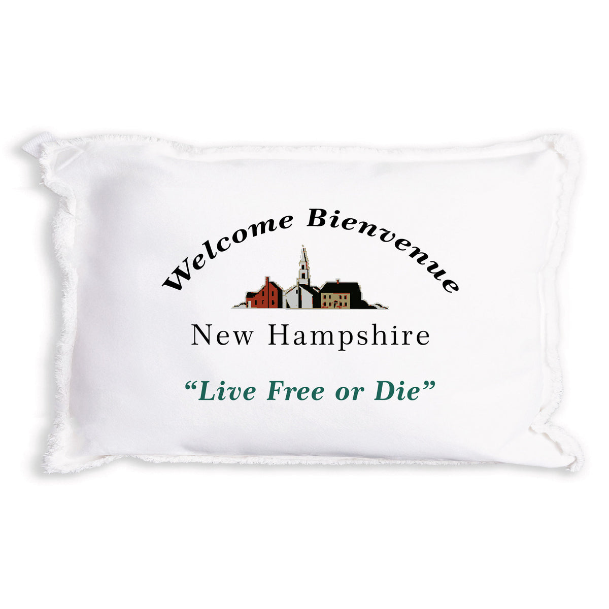New Hamphshire Welcome Bienvenue Pillow
