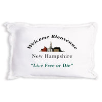 New Hamphshire Welcome Bienvenue Pillow