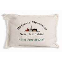 New Hamphshire Welcome Bienvenue Pillow