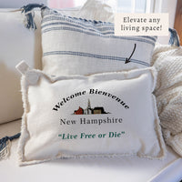 New Hamphshire Welcome Bienvenue Pillow