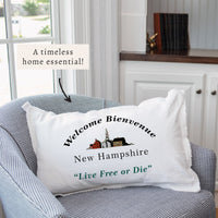 New Hamphshire Welcome Bienvenue Pillow