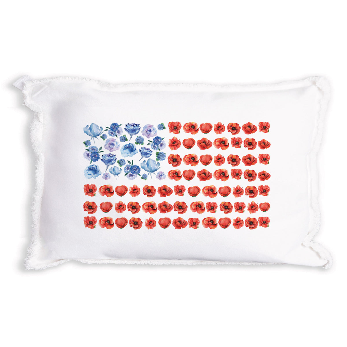 American Flag Floral Pillow
