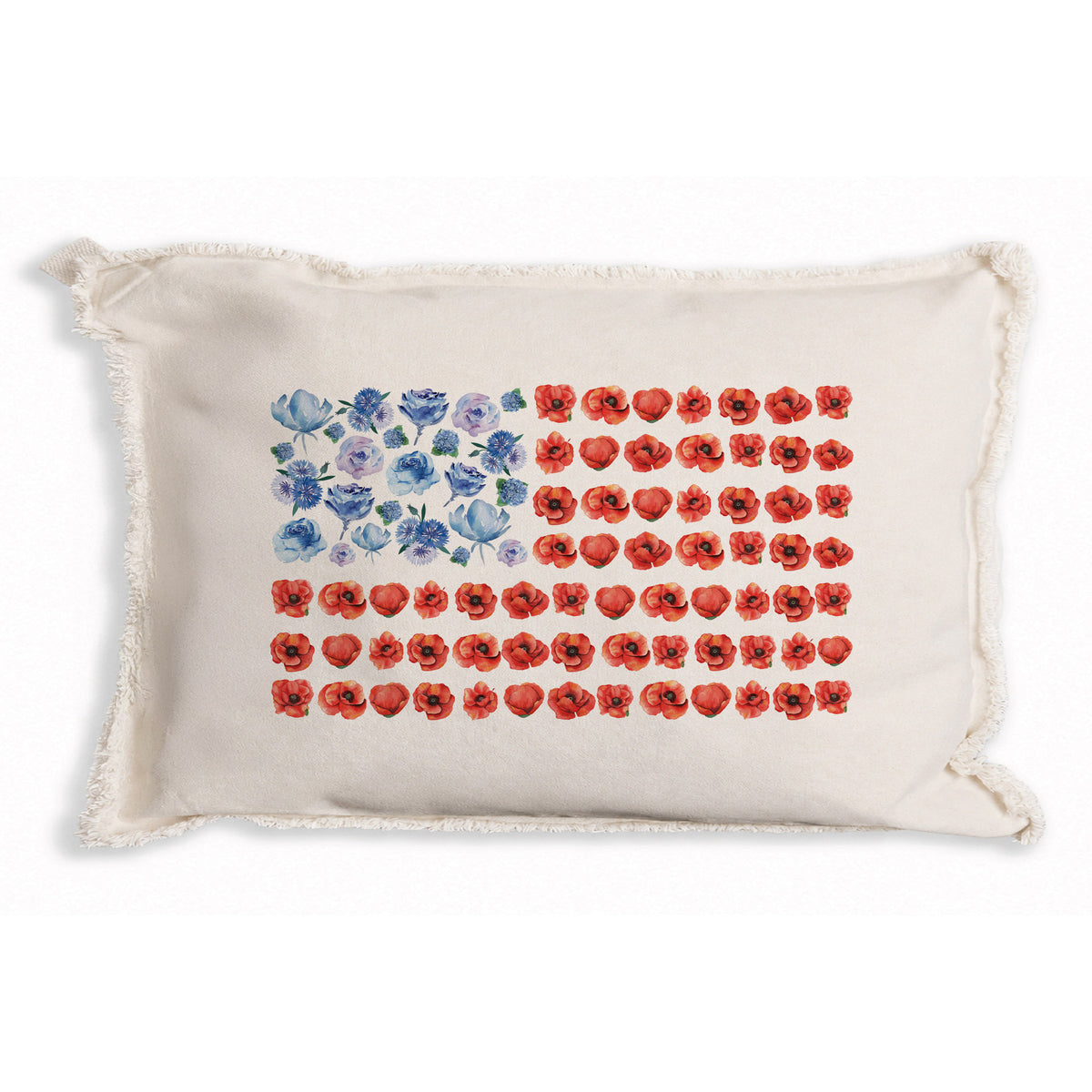 American Flag Floral Pillow