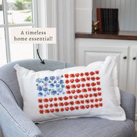 American Flag Floral Pillow