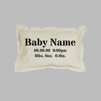Birth Announcement Personalized Lumbar Pillow