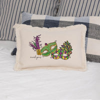 Mardi Gras Masks Throw Pillow