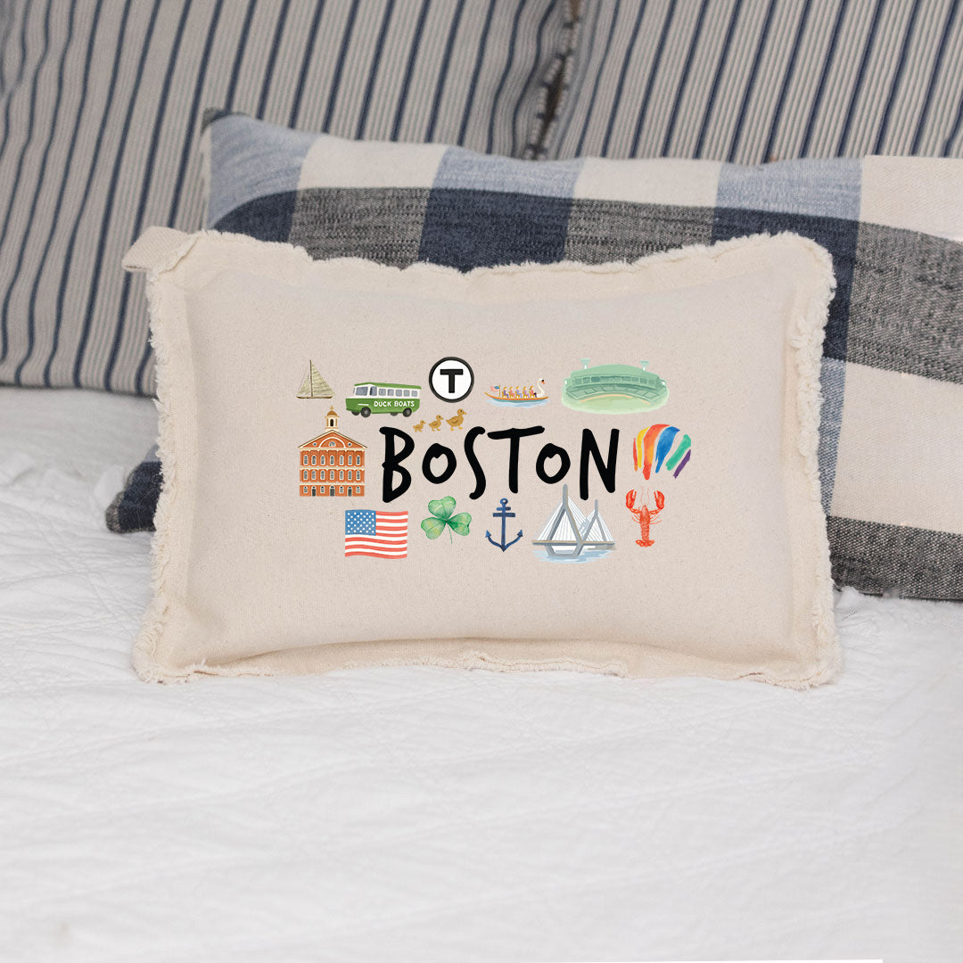 Boston Icons Rectangle Pillow
