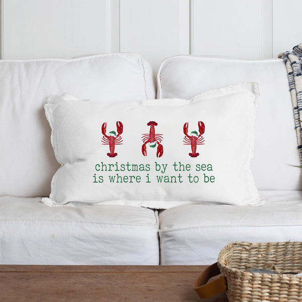 Christmas By The Sea Lumbar Pillow