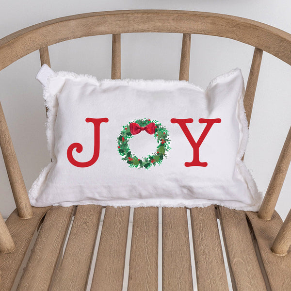 Joy Wreath Lumbar Pillow