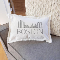 Boston Line Art Skyline Lumbar Pillow