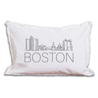 Boston Line Art Skyline Lumbar Pillow