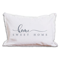 Grey and White Home Sweet Home Lumbar Pillow