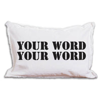 Your Word Two Lines Stencil Personalized Lumbar Pillow