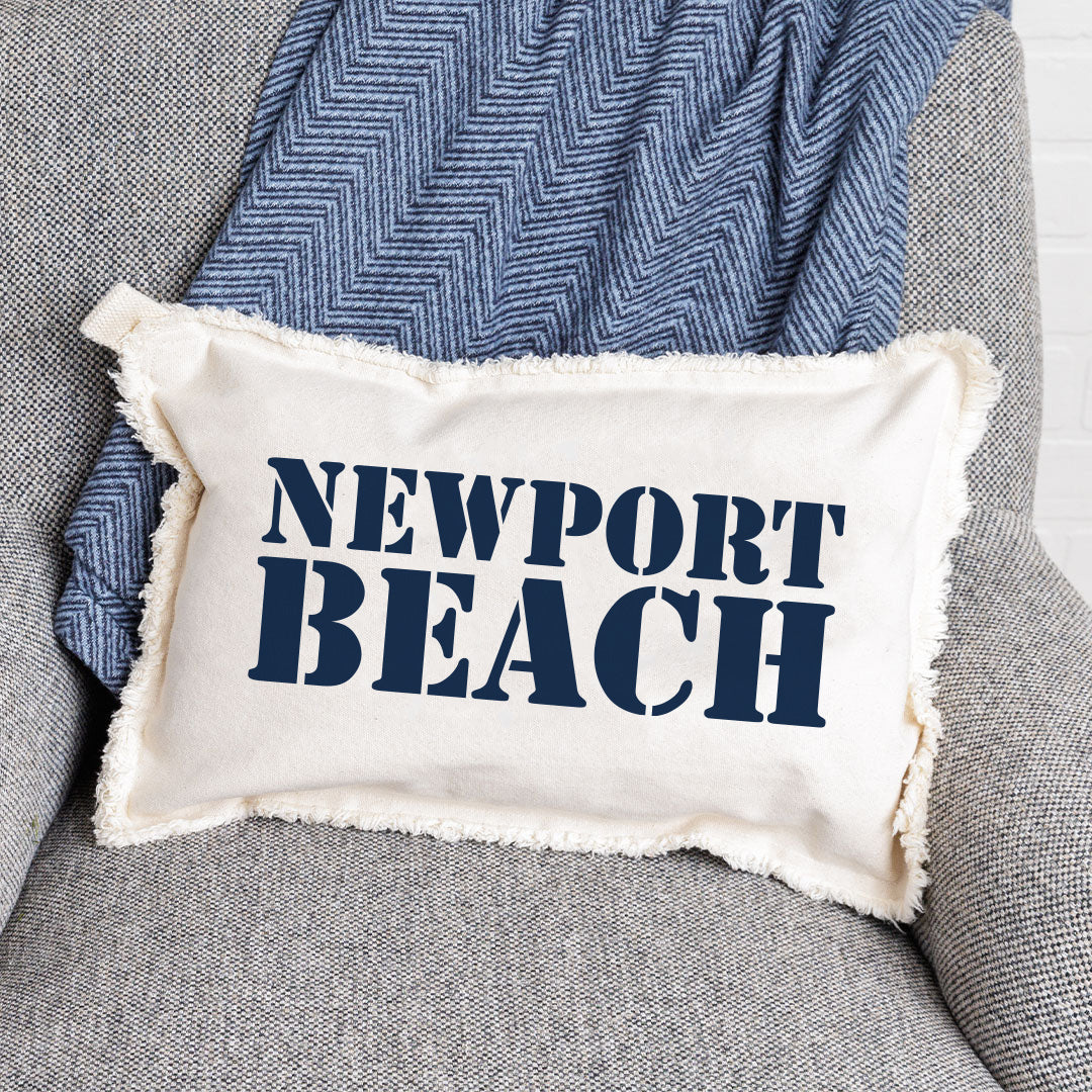 Your Word Two Lines Stencil Personalized Lumbar Pillow