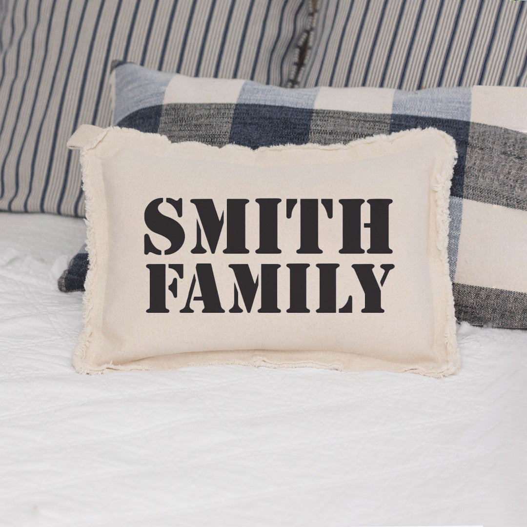 Your Word Two Lines Stencil Personalized Lumbar Pillow