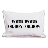 Your Word + Coordinates Stencil Personalized Lumbar Pillow