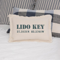 Your Word + Coordinates Stencil Personalized Lumbar Pillow