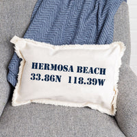Your Word + Coordinates Stencil Personalized Lumbar Pillow