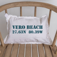 Your Word + Coordinates Stencil Personalized Lumbar Pillow