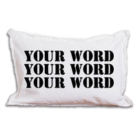 Your Word Three Lines Stencil Personalized Lumbar Pillow