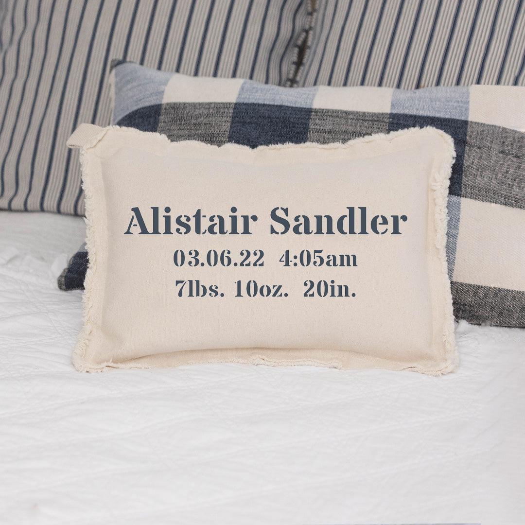 Birth Announcement Personalized Lumbar Pillow